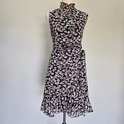 Decjuba Multicolour Ditsy Floral Sleeveless Faux Wrap Dress Size 12 • $59