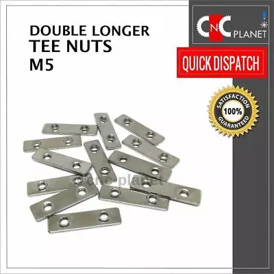 M5 Double Longer Tee Nuts T-Nut Slim Slide For 2020 V-SLOT T-SLOT CNC 3D Printer • £3.49