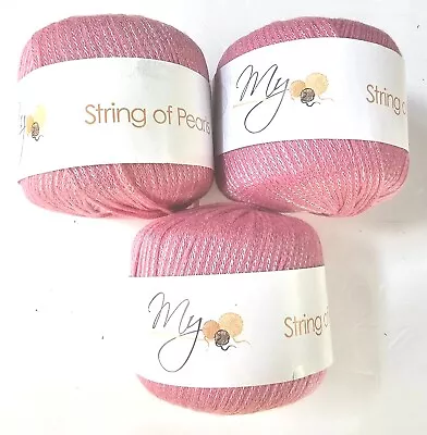 Muench String Of Pearl Yarn Lot Of 3 Pink • $10.99