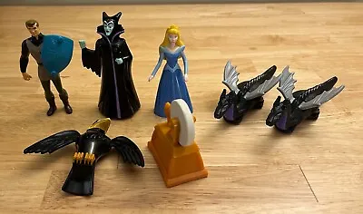 Lot Of 7 McDonalds SLEEPING BEAUTY Figures/Toys - Dragon Maleficent Crow Prince • $13.50