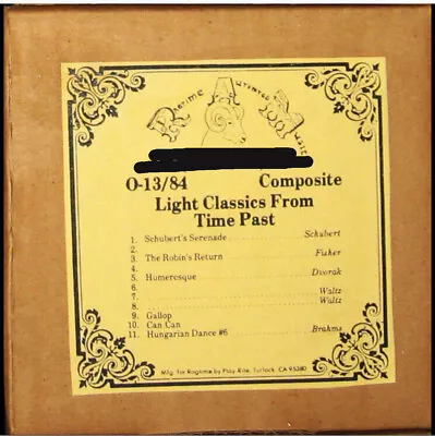 Nickelodeon O 13-84 Roll For Coinola Ragtime Orchestrions Calliopes Bandorgan • $150