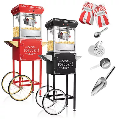 Vintage Style Popcorn Machine Maker Popper With Cart And 4-Ounce Kettle • $254.99