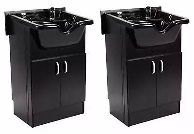 DUO Shampoo Cabinet SANDEN BLACK W Faucet Bowl Drain For Beauty Salon And Spa • $528