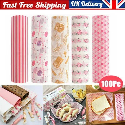£9.48 • Buy 100Pcs Food Wrapping Wax Paper Oilpaper Hambur Sandwich Bread Candy Wrap Paper