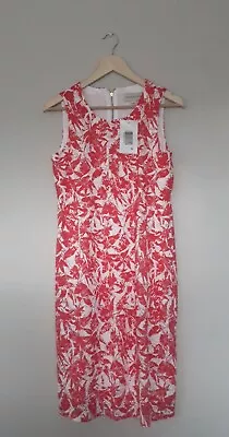  Qvc Ronni Nicole Sleeveless Printed Lace Dress Coral/white Size 10 Bnwt.  • £12.99