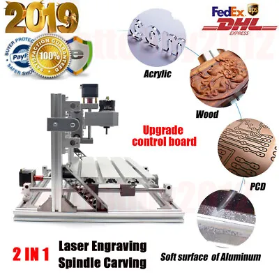 £101.99 • Buy Upgrade CNC3018 DIY CNC Router 2IN1 3 Axis Laser Engraving Machine Wood Carving