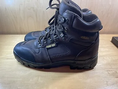 Cabela’s Men’s Brown Leather Gortex Vibram Waterproof Hiking Boots 81-1302 Sz 13 • $46
