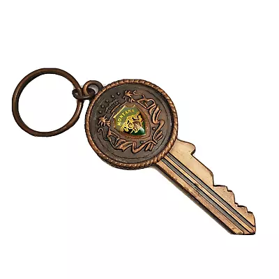 Montana Vintage Keychain Copper Metal Key Souvenir Tourist KeyRing Fob PurseTag • $14.95