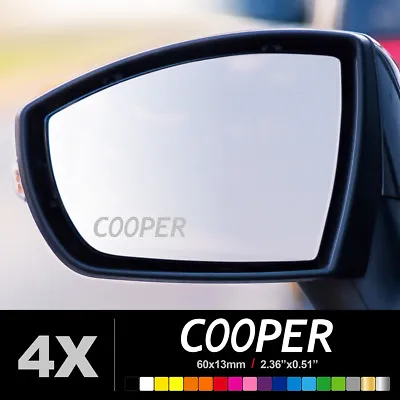 FITS MINI JOHN COOPER Wing Mirror Glass Silver Frosted Etched Car Stickers • $4.99