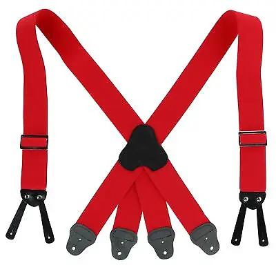 $25.94 • Buy New CTM Men's Elastic Button-End 2 Inch Fireman Suspenders