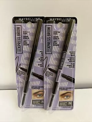 2 Pack Maybelline Brow Ultra Slim Eyebrow Definer Pencil Black Brown 262 0.... • $19.25