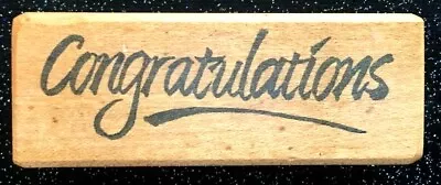 Vintage Rubber Stamp  Congratulations   By Timeless Images 1 1/4 X 3 1/2  • $4.25