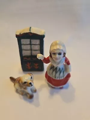  Vintage Miniature Nursery Rhyme Figures - Bone China - Old Mother Hubbard  • $20