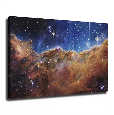 James Webb Telescope Cosmic Cliffs Carina Nebula Space Galaxy Poster Canvas • $24.90