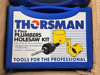 Thorsman 8 Piece Plumbers Holesaw Kit + Carry Case  NEW • £28