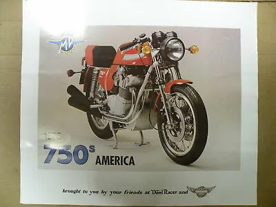 MV Agusta 750 Racing Poster Vintage Classic Motorcycle 22x25 Italian America • $14.99