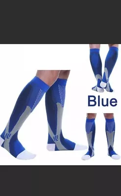 Compression Socks 20-30mmHg Support Miracle Calf Leg Sport Men Women (S/M) Blue  • $2.27