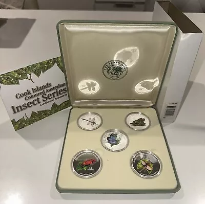 2000 Cook Islands Australian INSECT Series Set 5 X 1oz 99.9 Silver Coloured Coin • $309.95