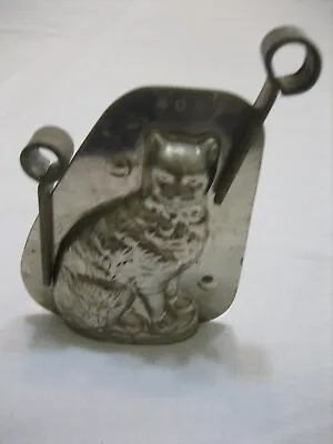 Vintage 2 Piece Metal Cat Chocolate Mold 3.25  - #4057 • $39.99