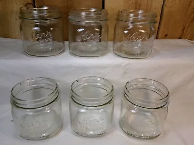 Lot Of 6 Vintage Kerr Self Sealing Square Squat Glass Wide Mouth Pint Mason Jars • $25.19