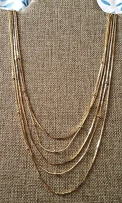 Vintage Chain Multi  Strand Necklace 18  Gold Plated Tone • $3.50