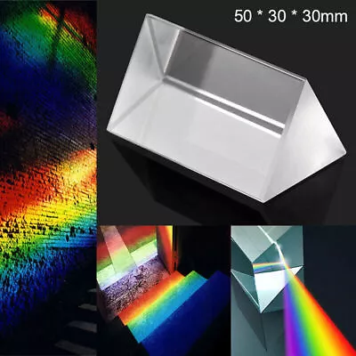 $6.66 • Buy Optical Glass Prisms Crystal Triangular Prism 50*30*30mm Right Angle Isosceles