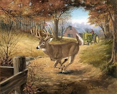 Gone In A Flash Deer John Deere Print Signed Numbered Print By R.J. Mcdonald • $105