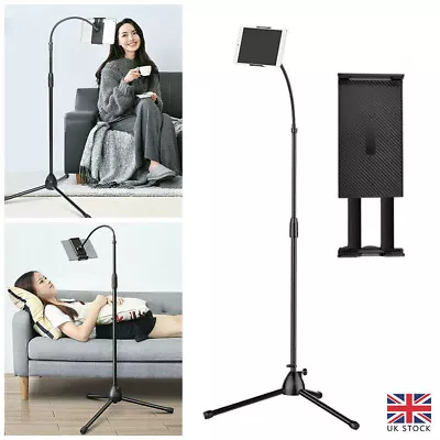 Universal Tripod Floor Stand Holder Adjustable Gooseneck For IPad IPhone Tablet • £10.95