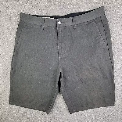 Volcom Shorts Men's 34 Chino Bermuda Charoal Wrinkle Resistant Slate Non-Iron • $14.99