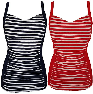 Moontide Women's Underwired Tankini Top Swimwear Ruched Design C/D DD/E F/G • £13