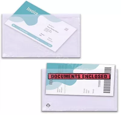 Document Enclosed Wallets Printed & Clear Invoice Shipping List A7 A6 A5 • £5.49