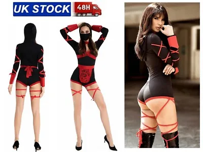 Women Ninja Warrior Costume Jumpsuit Uniform Sexy Carnaval Girl Outfit Hot • £14.66