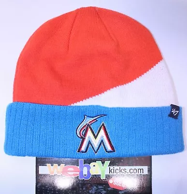 47 Brand MLB Miami Marlins Light Blue Orange White Beanie Cap Hat New • $19.99