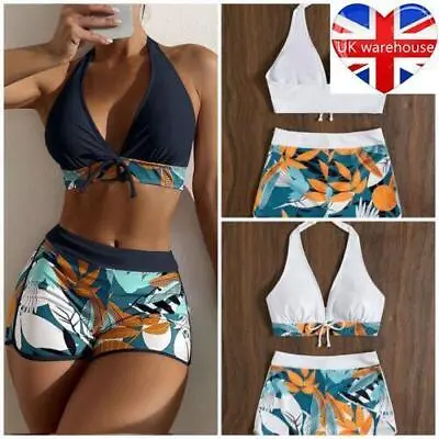 £11.88 • Buy Women Bikini Set Padded Push Up Crop Tops Boy Shorts Swimsuit Swimwear Bathing