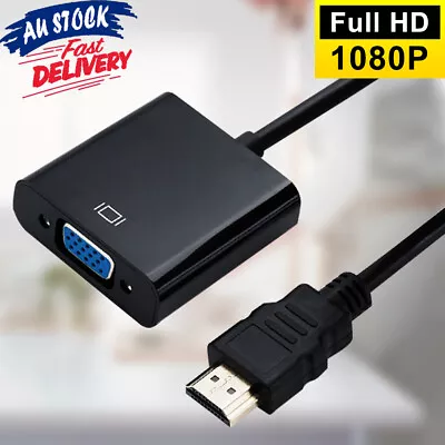 HDMI To VGA 1080P Female Audio Out With Cable Converter Video Adapter Male • $7.55