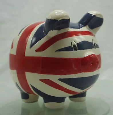 English Union Jack Ceramic Piggy Bank Money Box • £9.39