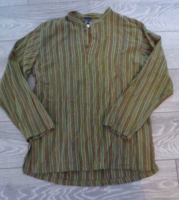 £2.99 • Buy FAR FETCHED Mens  Striped Hippy Shirt, Size L, Tunic Style