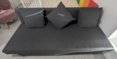 IKEA ASARUM 3-seat Sofa Bed With Storage & Includes Three Cushion Pillows Grey • £250