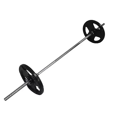 25kg Ez Grip Cast Iron Barbell Weight Set - 150cm Bar + 20kg Iron Weight Plates • $111.03