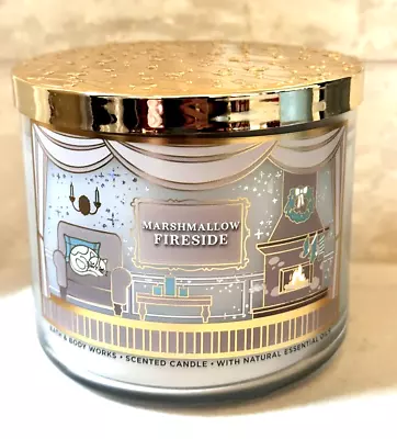Bath & Body Works Marshmallow Fireside Candle Scented Large 3 Wicks 14.5 Oz NEW • $25