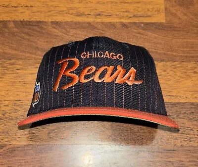 Vintage Chicago Bears Sports Specialties NFL Script Pinstripe Hat Cap Snapback • $39.99