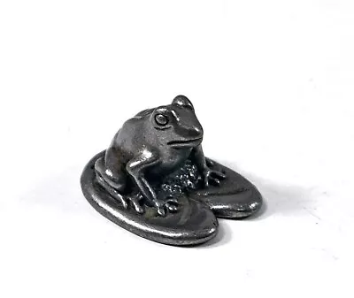 Miniature Frog Figurine Pewter Vintage • $10.99