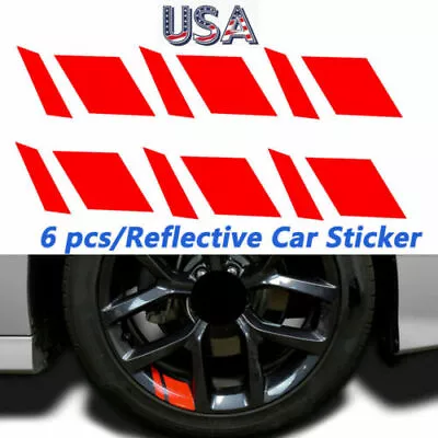 6PCS Reflective Car Red Wheel Rim Vinyl Decal Sticker Accessoriesfor 18 -21  • $5.60