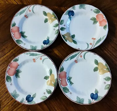 Set Of 4 Fruit Panorama By Mikasa Country Classics 6 5/8  Bread/Dessert Plates • $24