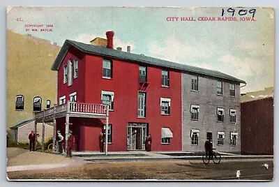 City Hall Cedar Rapids Iowa Postcard 1909 Van Horn Postmark • $5.99