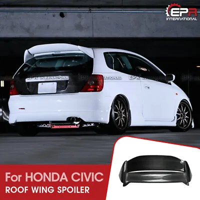 For 02-05 Honda Civic EP3 MUG Style Carbon Hatchback Roof Wing Spoiler (USDM) • $879