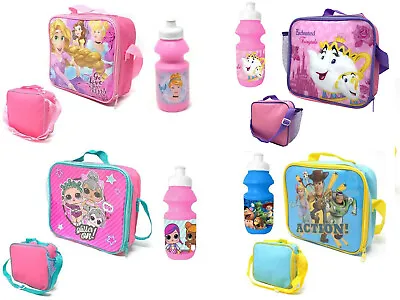 £10.99 • Buy Boys Girls Kid Character Insulated 2 Piece Lunch Bag Sport Bottle Set Box School