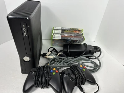 $70.38 • Buy Microsoft Xbox 360 S Slim Console 1439 Black W/ 6 Games NO HARD DRIVE TESTED