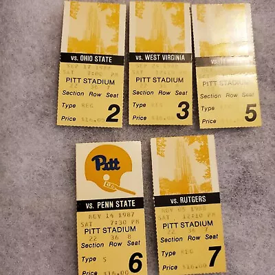 Vintage Lot Of 5 Pitt Panthers Ticket Stubs From 1988 Vs Ohio St Penn State  • $7.99