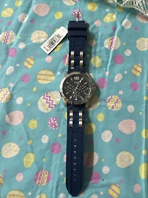 GUESS U0366G2 Multifunction Blue Sporty Blue Silicone Strap 41mm Unisex Watch • $5.50